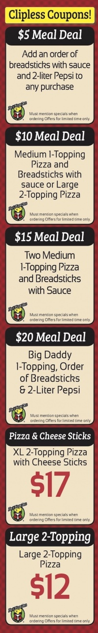 MENU Pizza Menu &amp; Discount Coupons | Foxs Pizza Johnson City TN