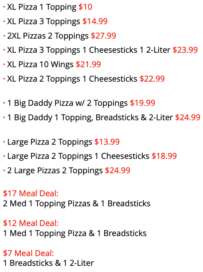 Pizza Delivery Johnson City TN FOX'S PIZZA DEN Takeout & Delivery