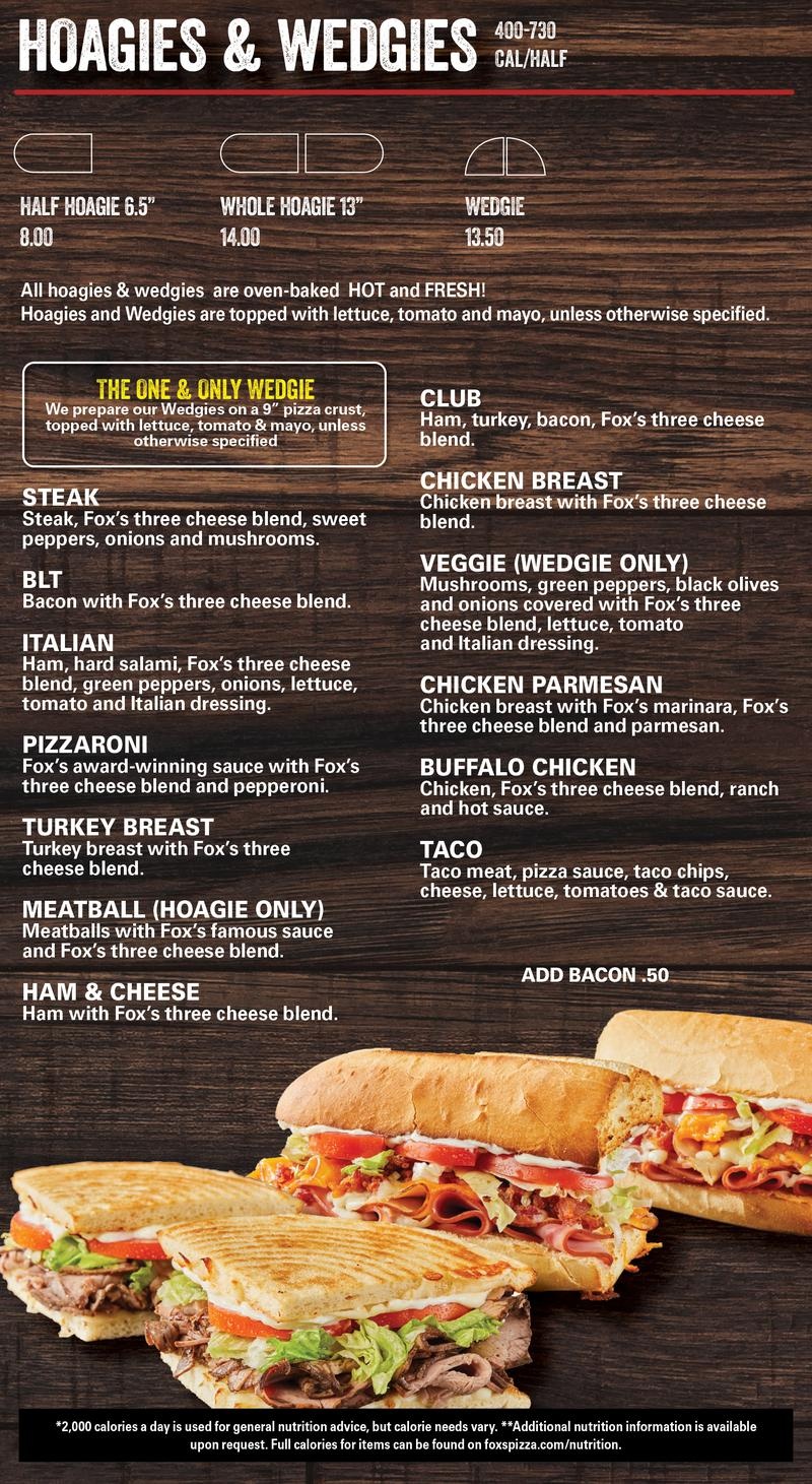 Sandwiches Hoagies Wedgies Menu 1 2026